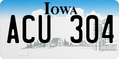 IA license plate ACU304