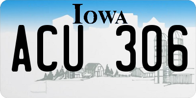 IA license plate ACU306
