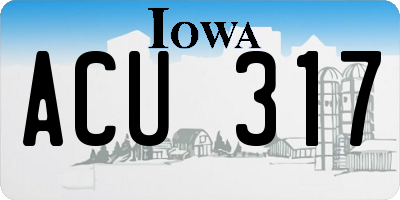 IA license plate ACU317