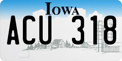 IA license plate ACU318