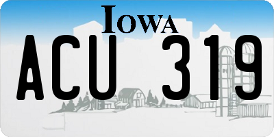 IA license plate ACU319