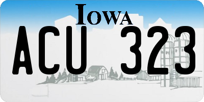 IA license plate ACU323