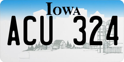 IA license plate ACU324
