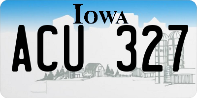 IA license plate ACU327