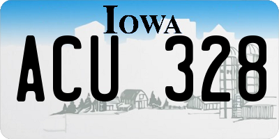 IA license plate ACU328