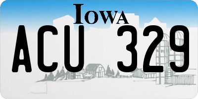 IA license plate ACU329