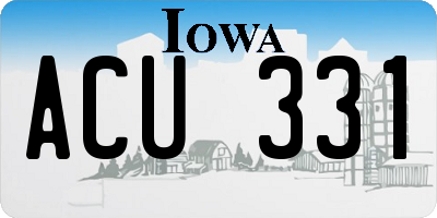 IA license plate ACU331