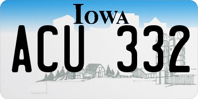 IA license plate ACU332