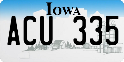 IA license plate ACU335