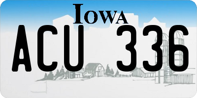 IA license plate ACU336