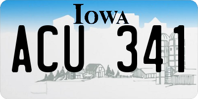 IA license plate ACU341