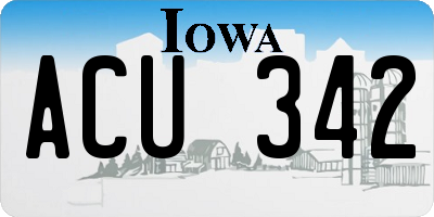 IA license plate ACU342