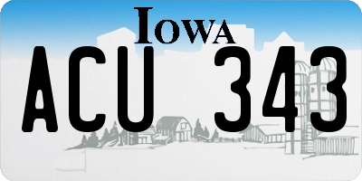 IA license plate ACU343