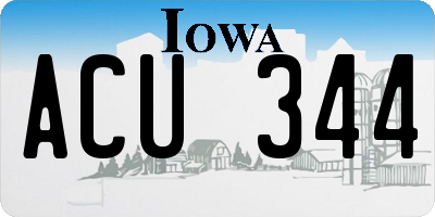 IA license plate ACU344