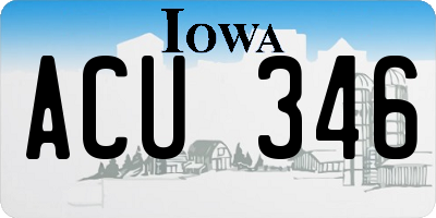 IA license plate ACU346