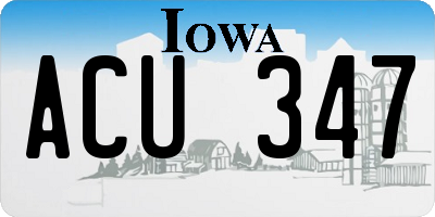 IA license plate ACU347