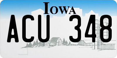IA license plate ACU348