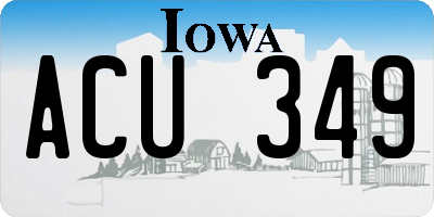 IA license plate ACU349