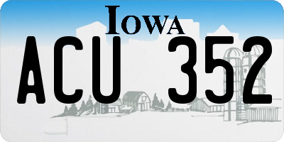 IA license plate ACU352