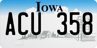IA license plate ACU358