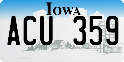 IA license plate ACU359
