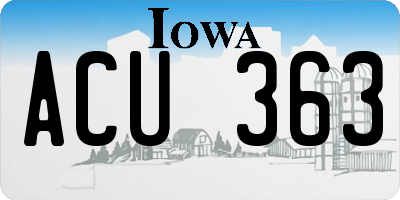 IA license plate ACU363