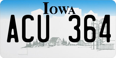 IA license plate ACU364