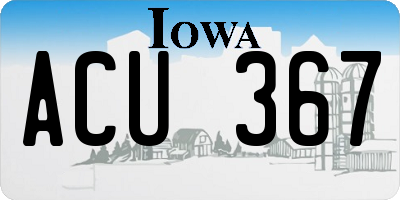 IA license plate ACU367