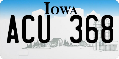 IA license plate ACU368