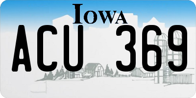 IA license plate ACU369