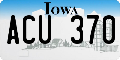 IA license plate ACU370