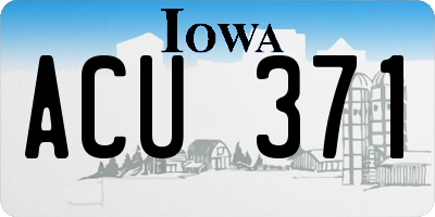 IA license plate ACU371