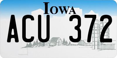 IA license plate ACU372