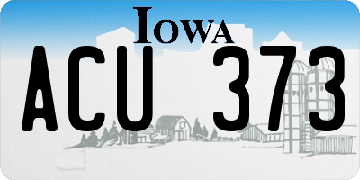 IA license plate ACU373