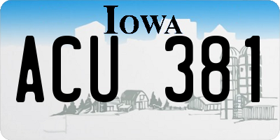 IA license plate ACU381