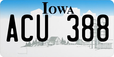 IA license plate ACU388