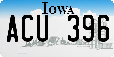 IA license plate ACU396