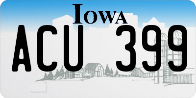 IA license plate ACU399