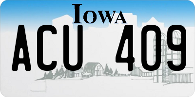 IA license plate ACU409