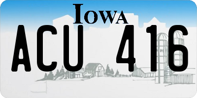 IA license plate ACU416