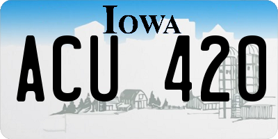 IA license plate ACU420