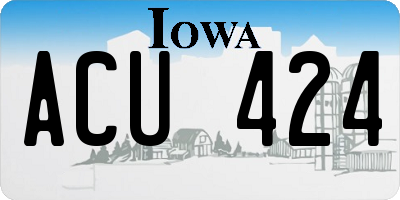 IA license plate ACU424