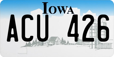 IA license plate ACU426