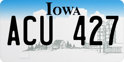 IA license plate ACU427