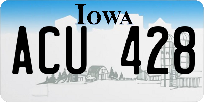 IA license plate ACU428