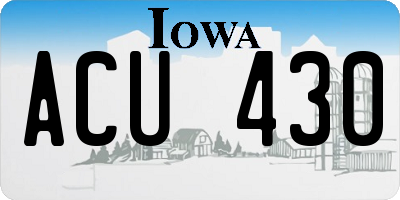 IA license plate ACU430