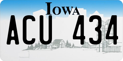 IA license plate ACU434