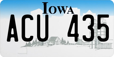 IA license plate ACU435
