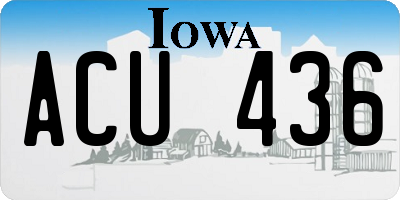IA license plate ACU436