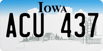 IA license plate ACU437